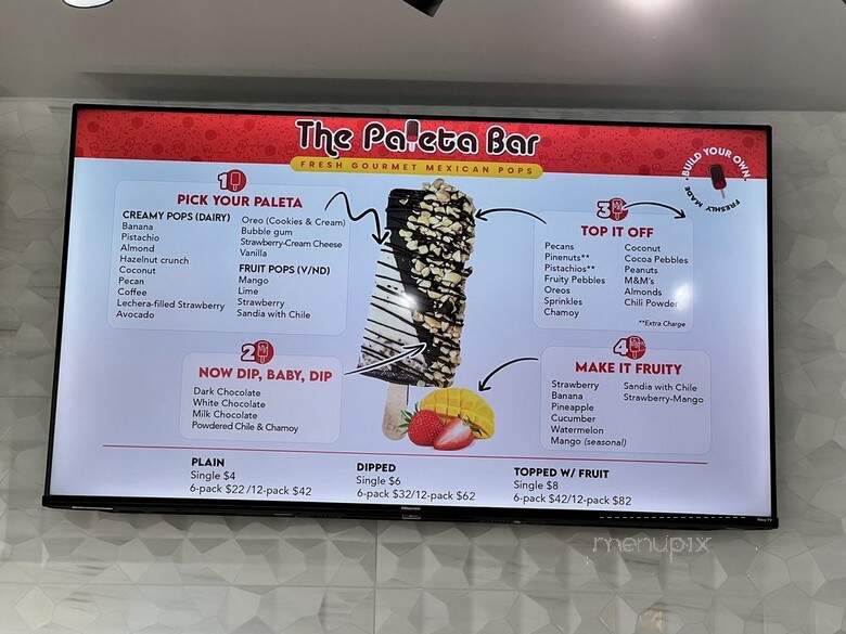 The Paleta Bar - Houston, TX menu_pic