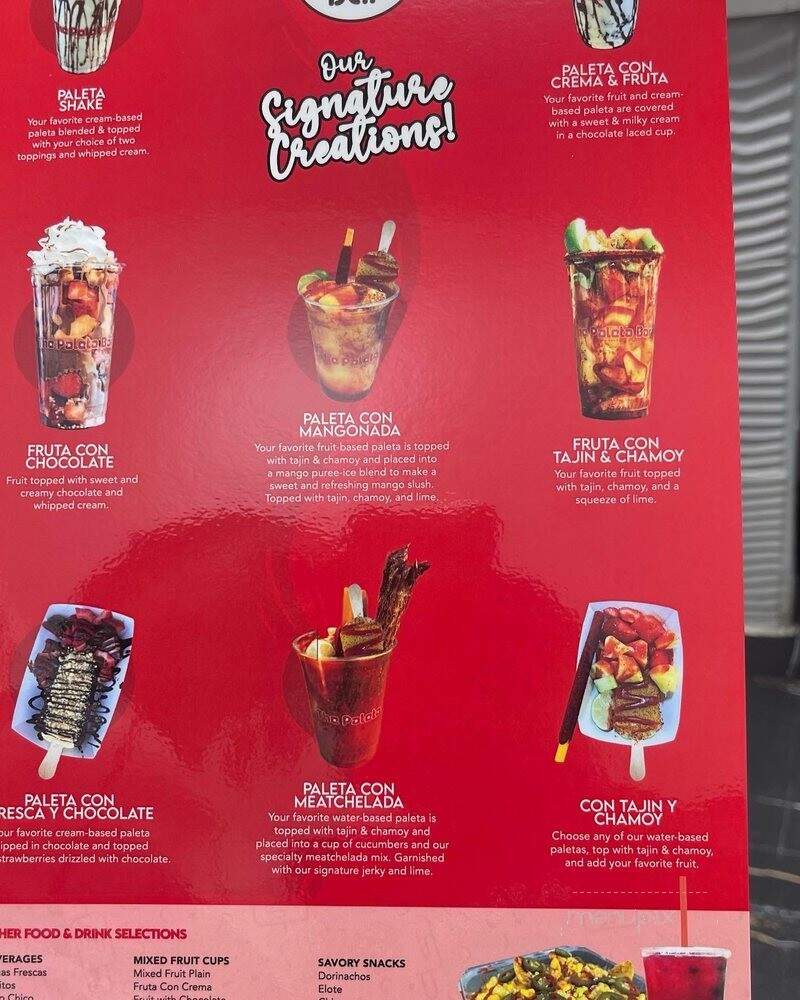 The Paleta Bar - Houston, TX menu_pic