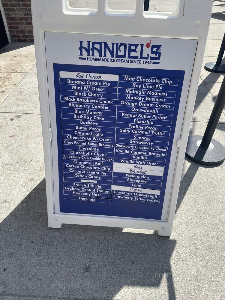 Handel's Homemade Ice Cream - Vista, CA menu_pic