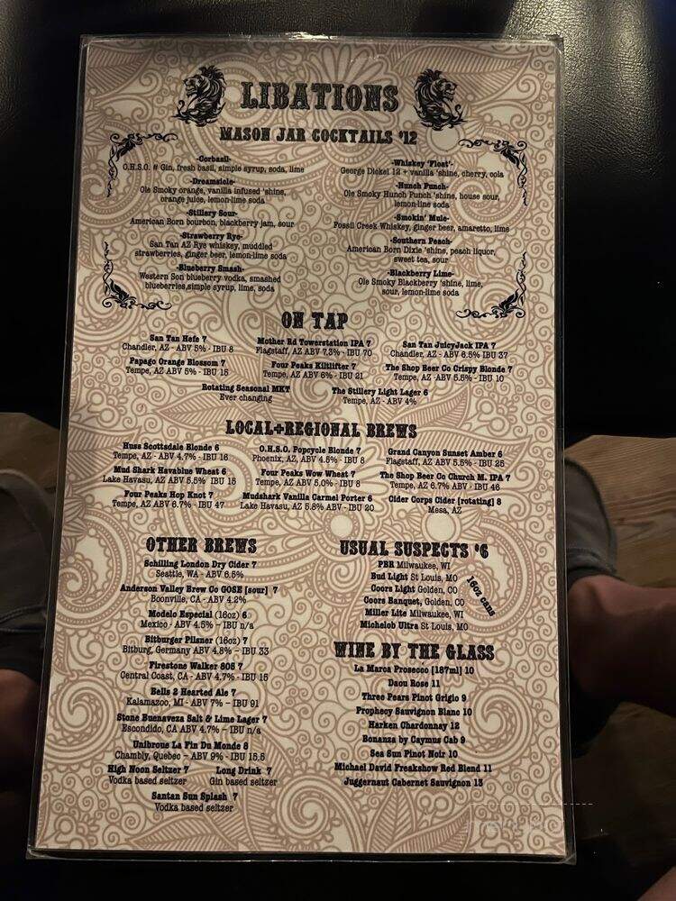 The Stillery - Phoenix, AZ menu_pic
