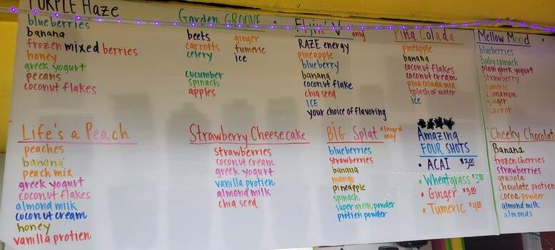 Sassy Grass Juice Bar - Las Cruces, NM menu_pic