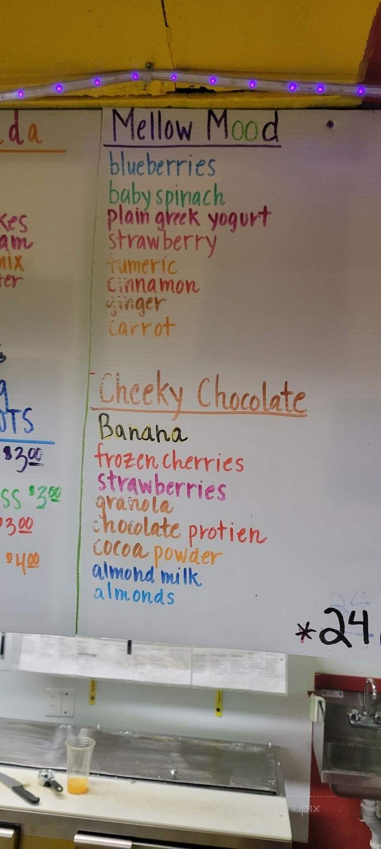 Sassy Grass Juice Bar - Las Cruces, NM menu_pic