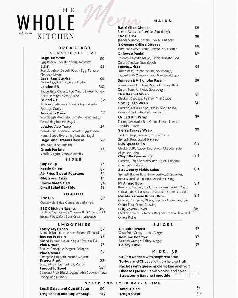 The Whole Kitchen - Marshfield, MO menu_pic