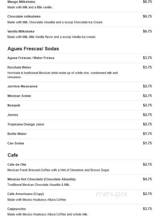 Canela Mexican Cafe - Cherry Hill, NJ menu_pic