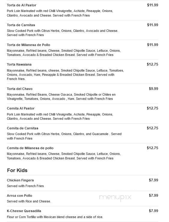 Canela Mexican Cafe - Cherry Hill, NJ menu_pic