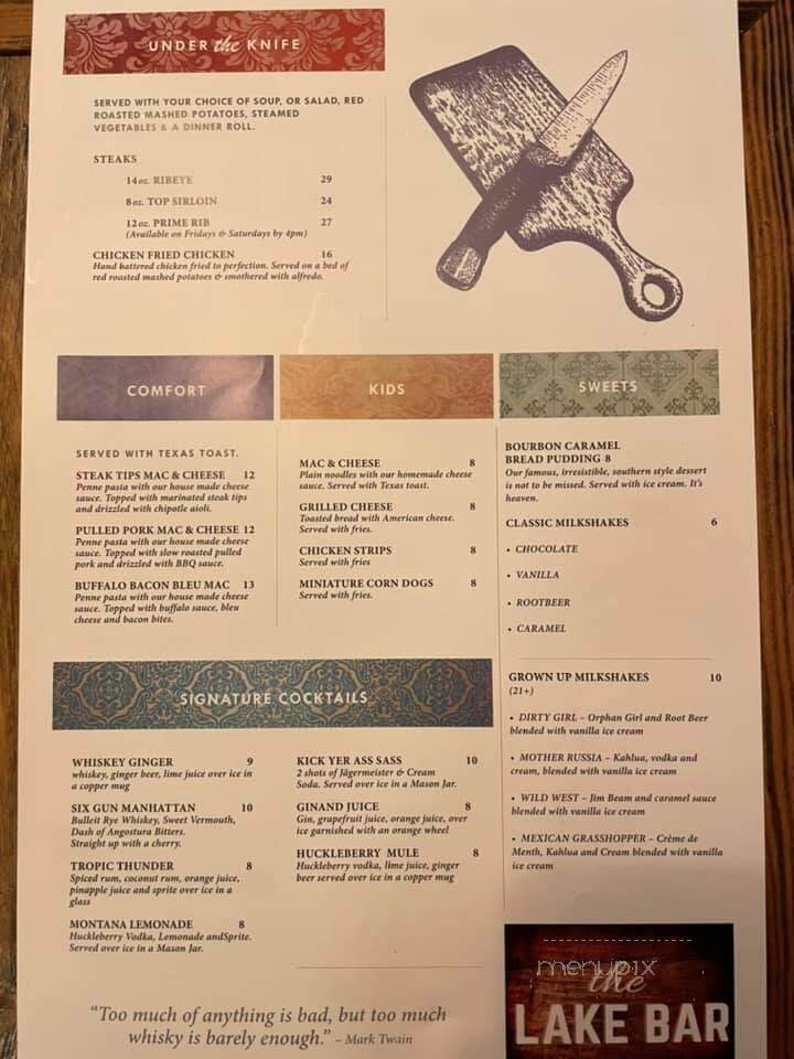 The Durham - Polson, MT menu_pic