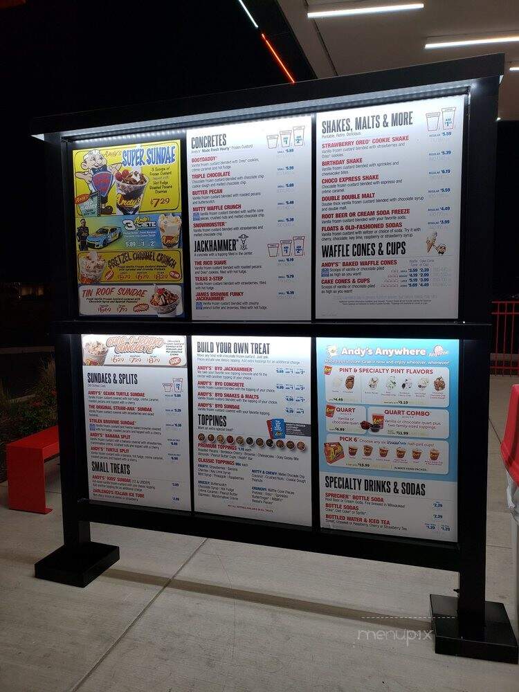 Andy's Frozen Custard - Sevierville, TN menu_pic