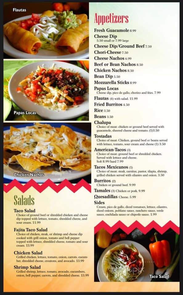 Apache Mexican Grill - Oxford, MI menu_pic