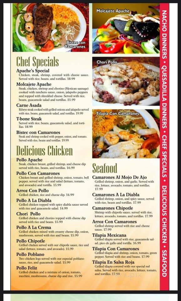 Apache Mexican Grill - Oxford, MI menu_pic
