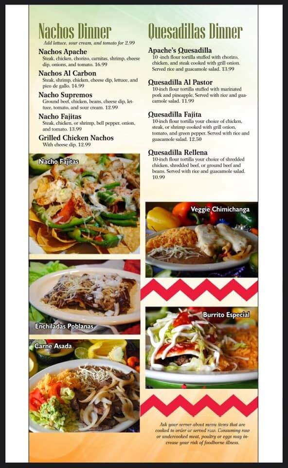 Apache Mexican Grill - Oxford, MI menu_pic
