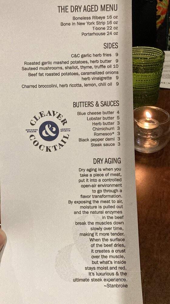 Cleaver & Cocktail - St. Louis, MO menu_pic