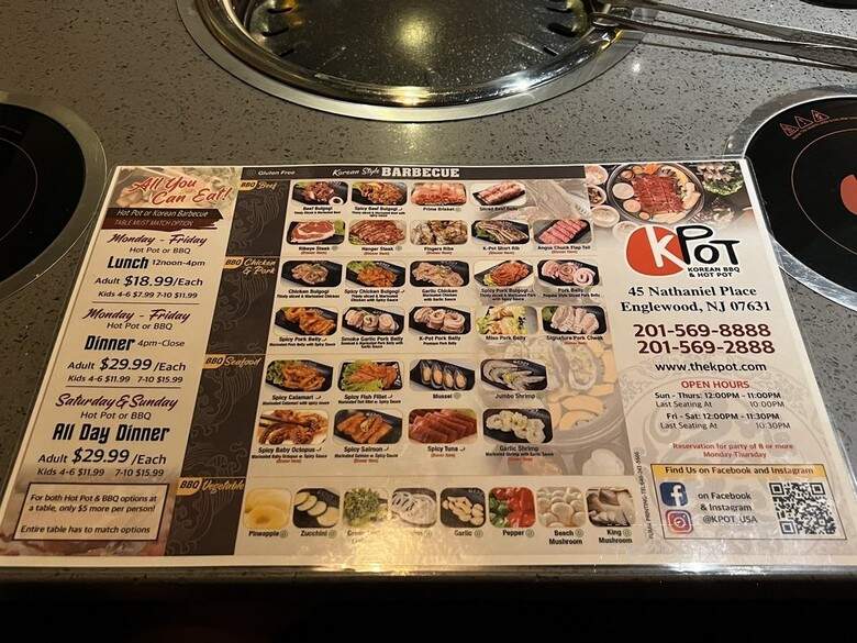 KPot Korean BBQ & Hot Pot - Englewood, NJ menu_pic