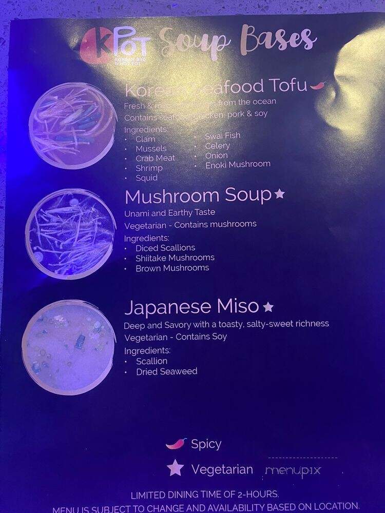 KPot Korean BBQ & Hot Pot - Englewood, NJ menu_pic