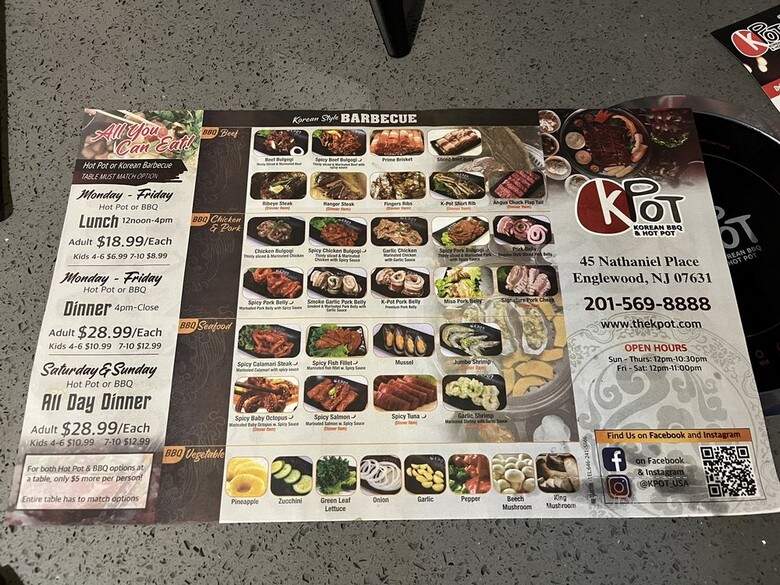 KPot Korean BBQ & Hot Pot - Englewood, NJ menu_pic