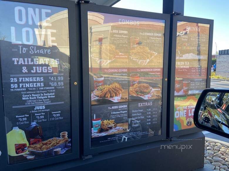 Raising Cane's Chicken Fingers - Vacaville, CA menu_pic