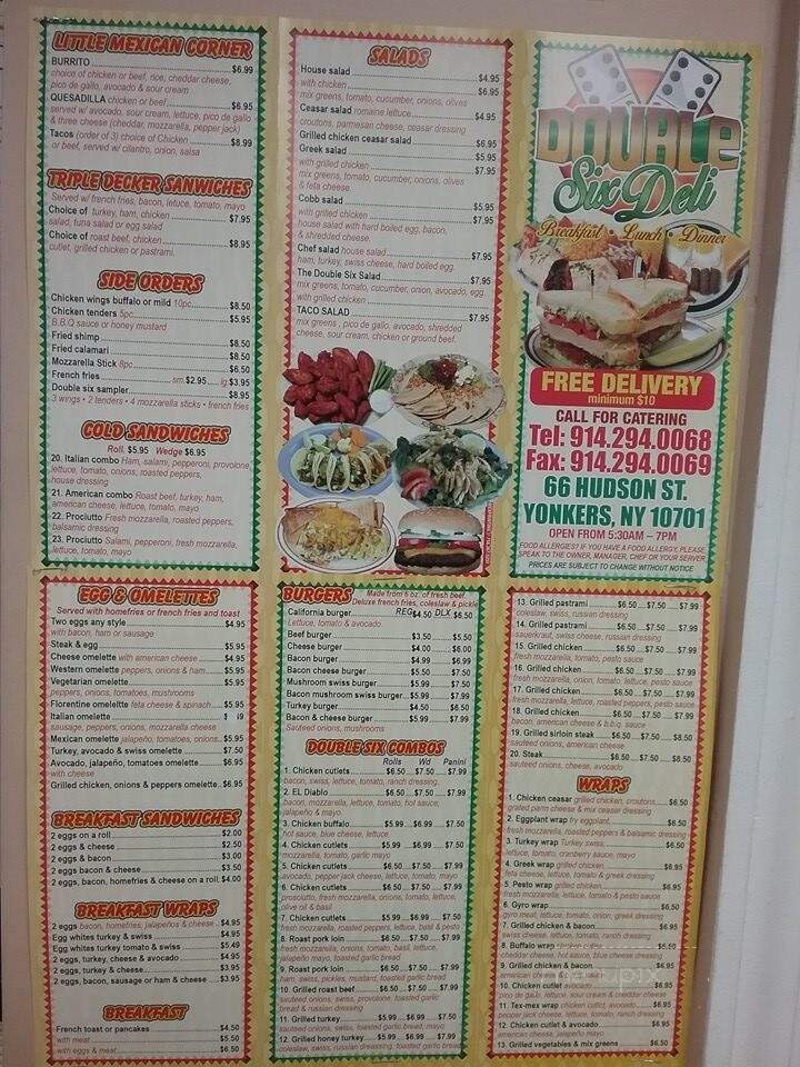 Double Six Deli - Yonkers, NY menu_pic
