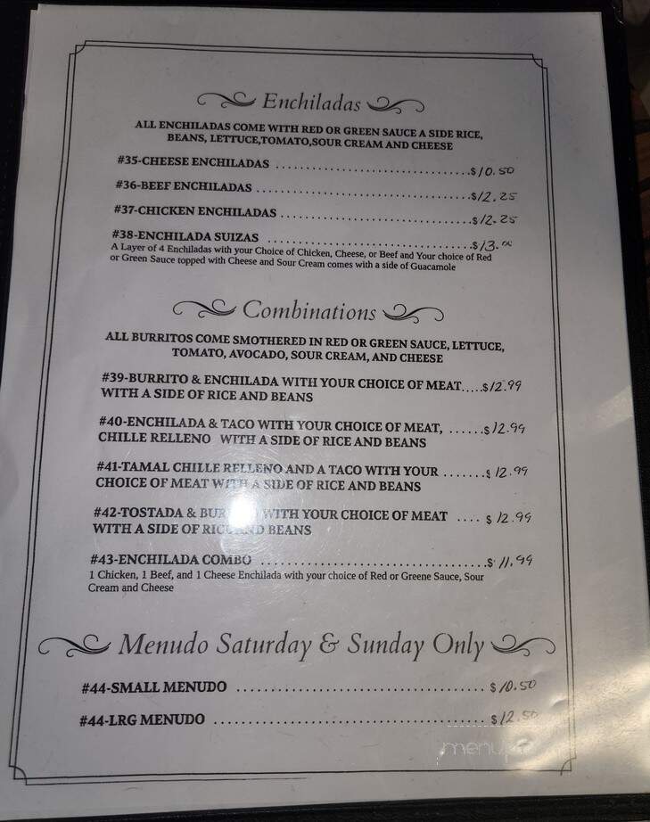 Roque Burrito's and Mexican Food - Carlsbad, NM menu_pic