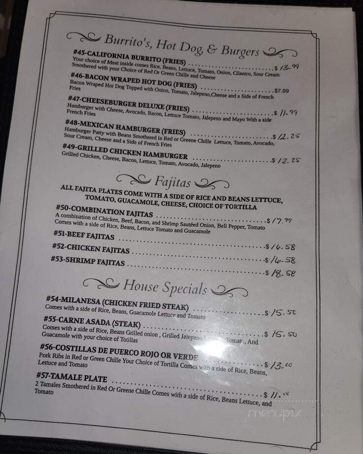 Roque Burrito's and Mexican Food - Carlsbad, NM menu_pic