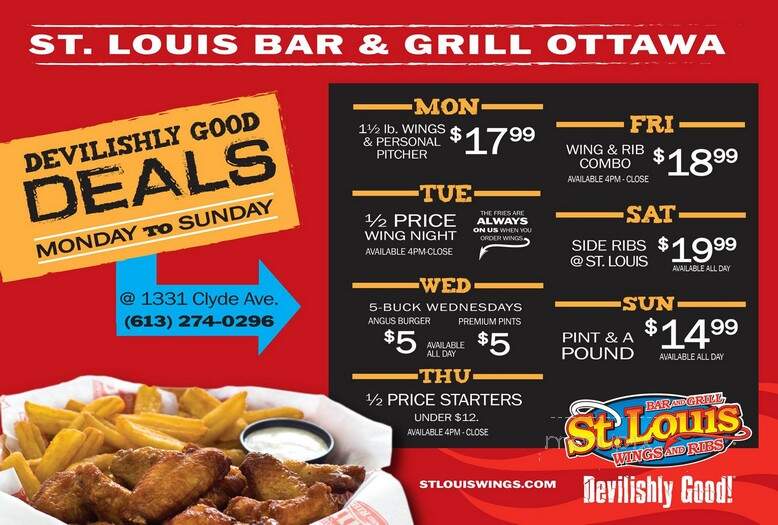 St Louis Bar and Grill - Ottawa, ON menu_pic