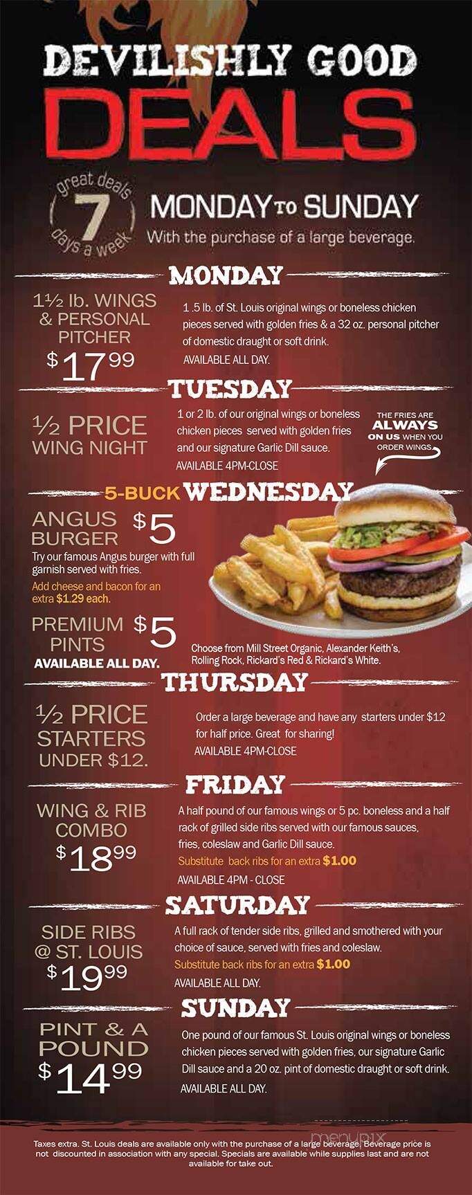 St Louis Bar and Grill - Ottawa, ON menu_pic