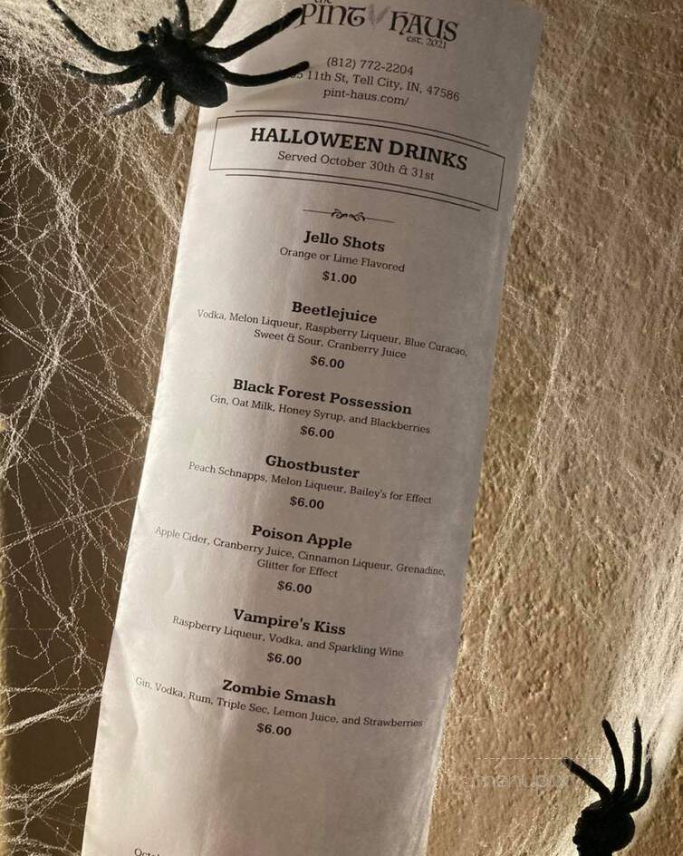 The Pint Haus - Tell City, IN menu_pic