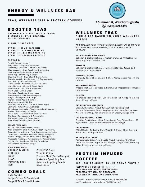 Vivacity Wellness & Nutrition - Westborough, MA menu_pic