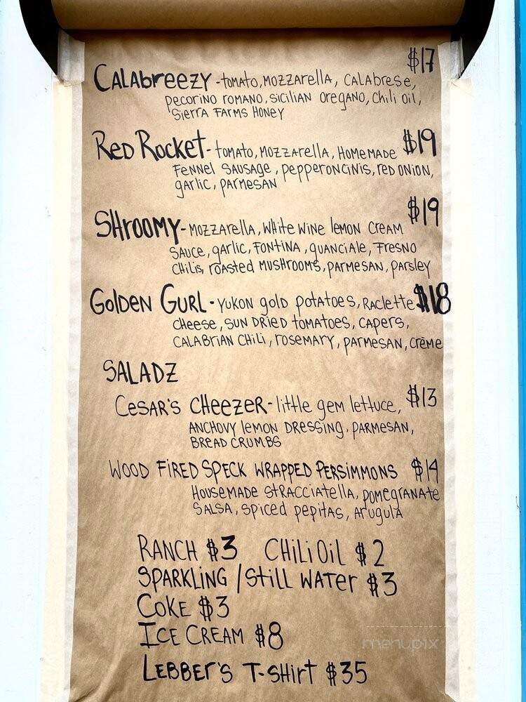 Lebber's Pizza - Paso Robles, CA menu_pic