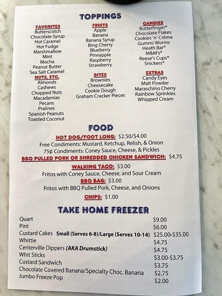 Whit's Frozen Custard of Centerville - Centerville, OH menu_pic