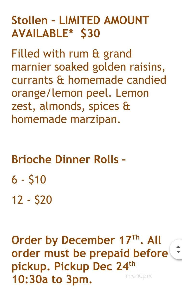 Starfire Bakery - Wilmington, VT menu_pic