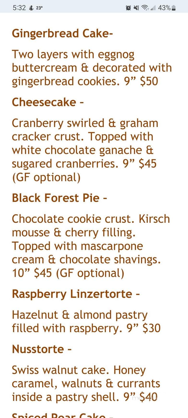 Starfire Bakery - Wilmington, VT menu_pic