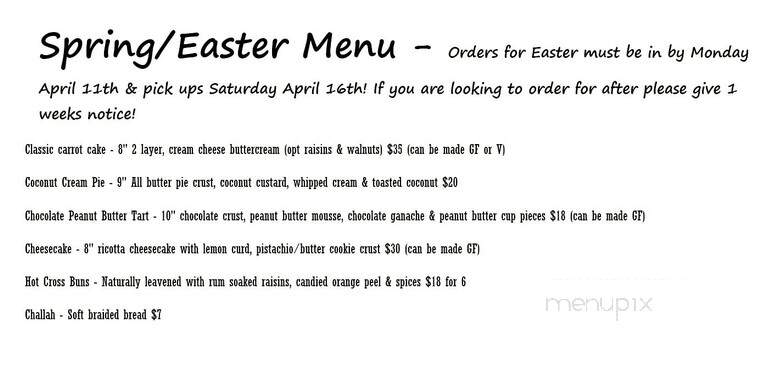 Starfire Bakery - Wilmington, VT menu_pic