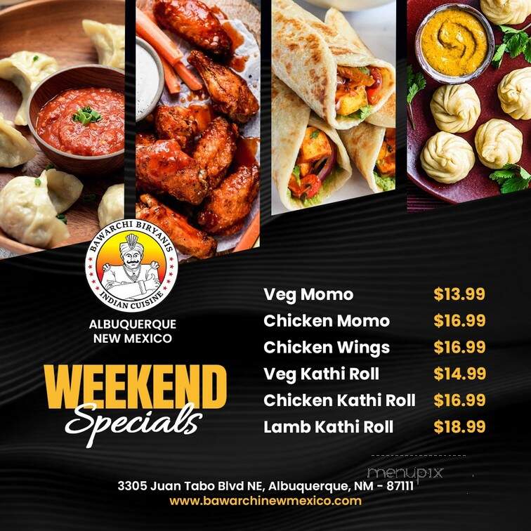 Bawarchi Biryani's - Albuquerque, NM menu_pic