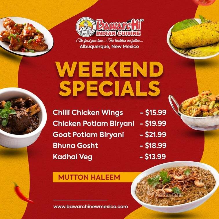 Bawarchi Biryani's - Albuquerque, NM menu_pic