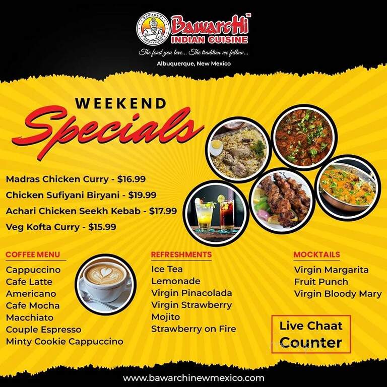 Bawarchi Biryani's - Albuquerque, NM menu_pic