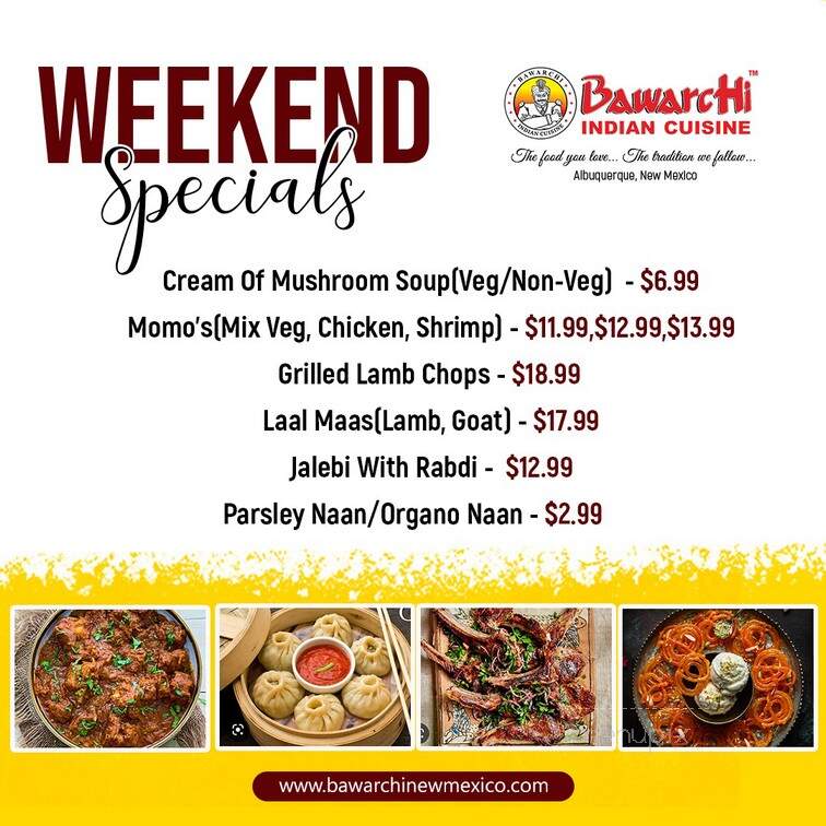 Bawarchi Biryani's - Albuquerque, NM menu_pic