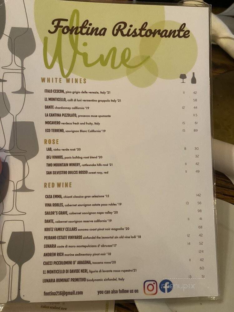 Fontina Ristorante - McKinney, TX menu_pic
