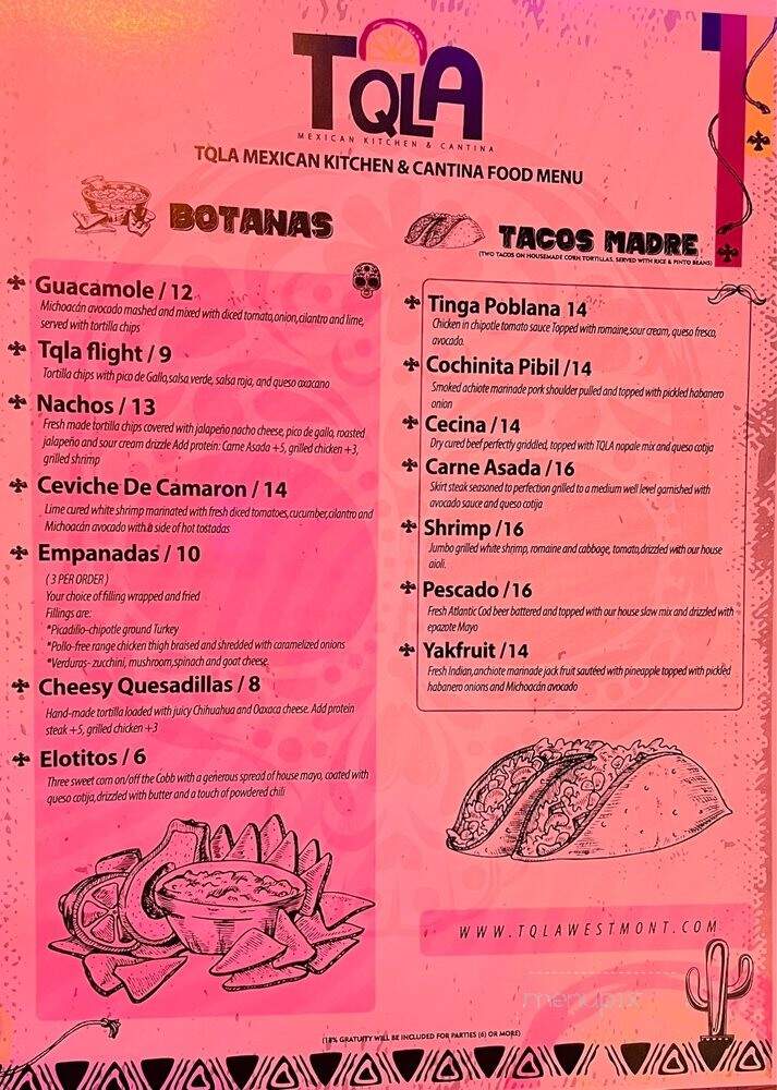 TQLA Mexican Kitchen & Cantina - Westmont, IL menu_pic