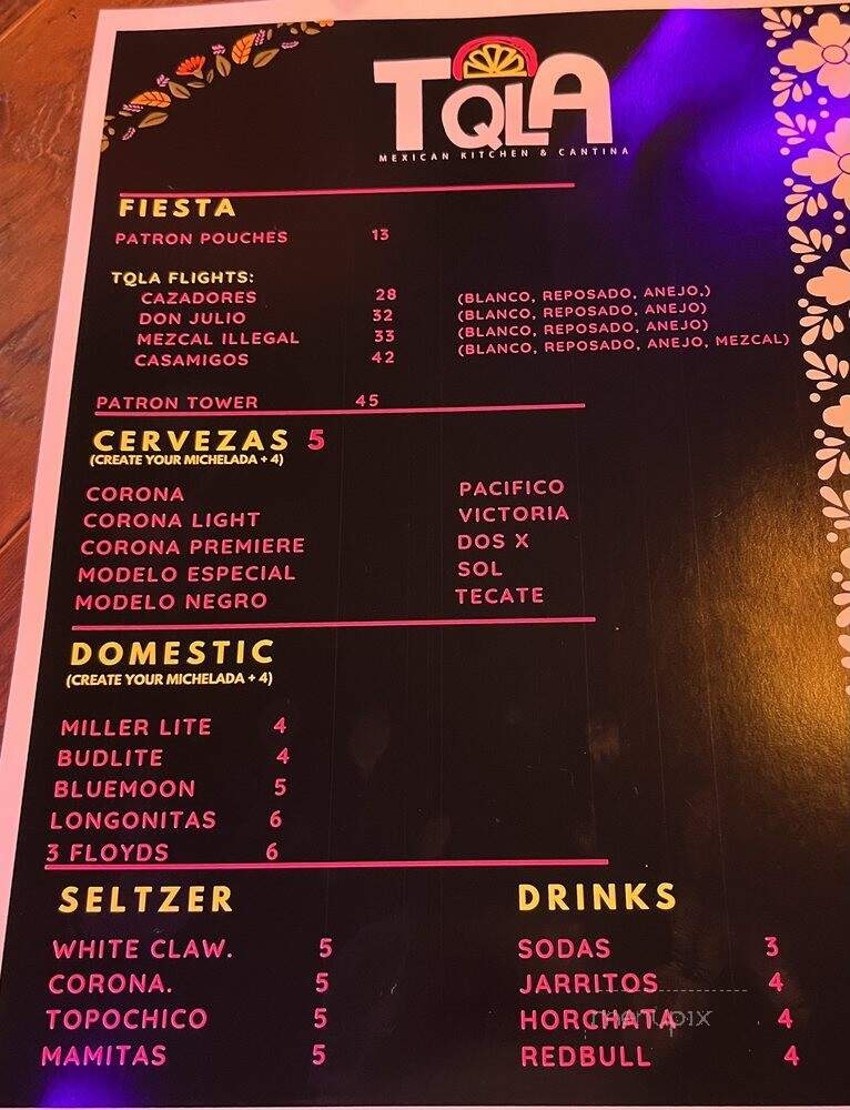 TQLA Mexican Kitchen & Cantina - Westmont, IL menu_pic