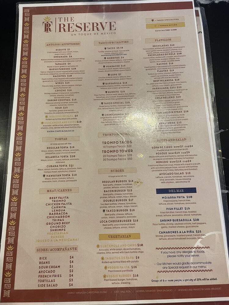 The Reserve - Irving, TX menu_pic