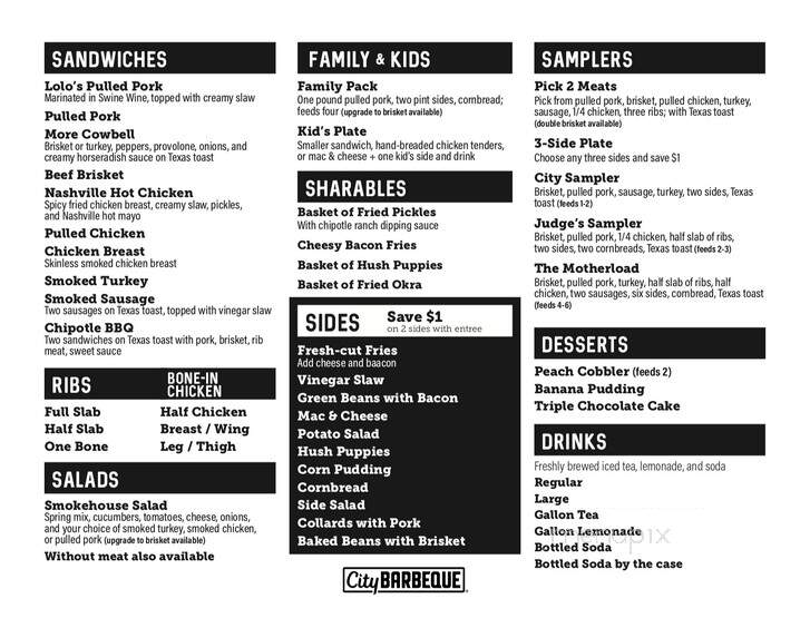 Menu Of City Barbeque In Solon OH 44139 menu-of-city-barbeque-in-solon-oh-44139