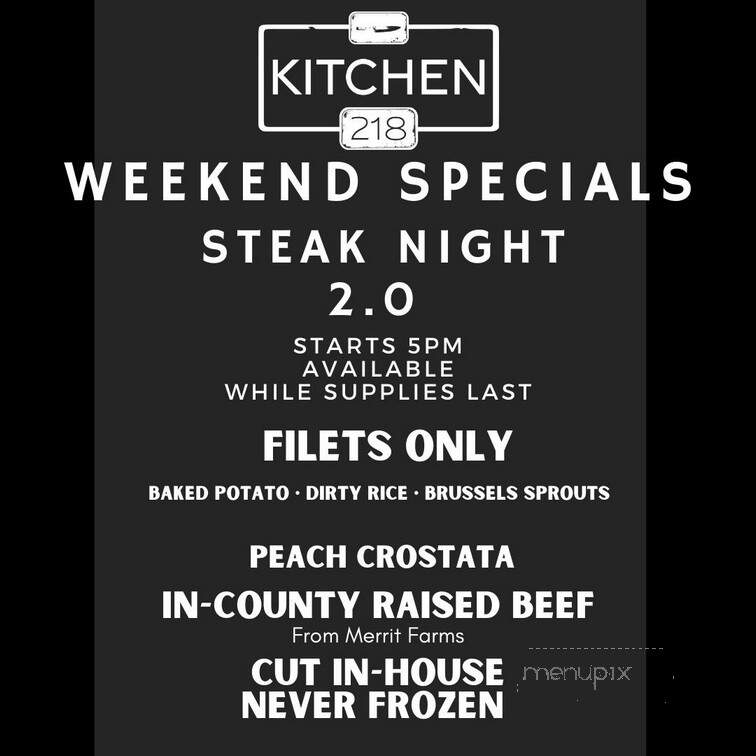 Kitchen 218 - Pulaski, TN menu_pic