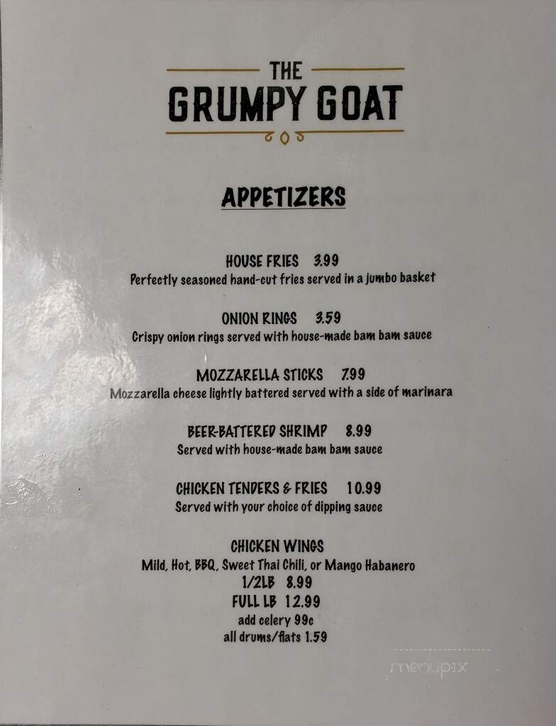 The Grumpy Goat - Lockbourne, OH menu_pic