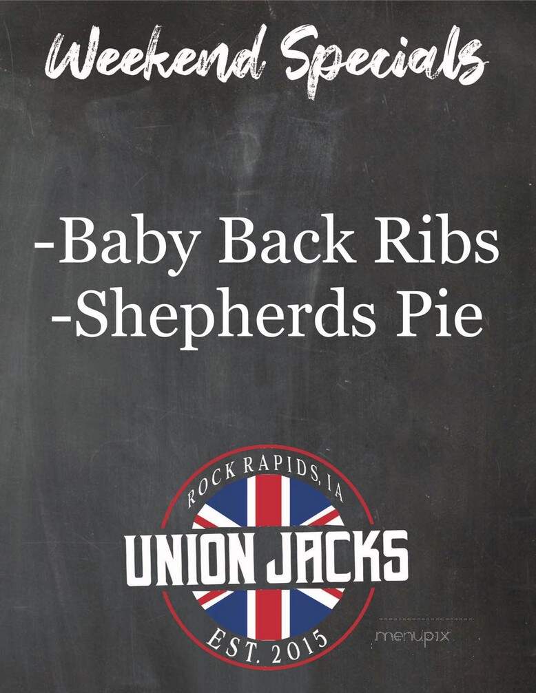 Union Jacks Grill - Rock Rapids, IA menu_pic