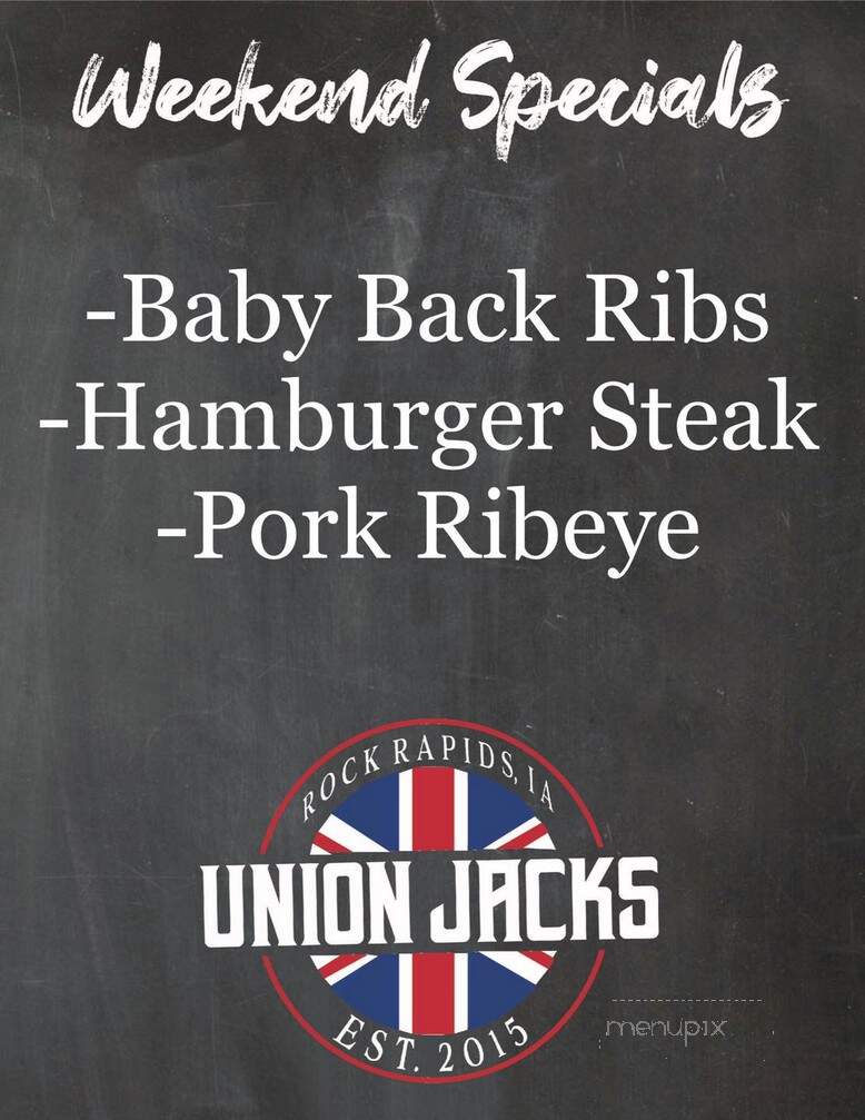 Union Jacks Grill - Rock Rapids, IA menu_pic