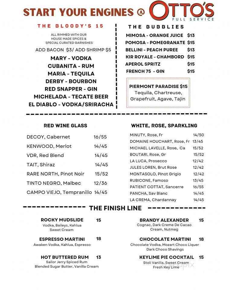 Otto's Full Service - Piermont, NY menu_pic
