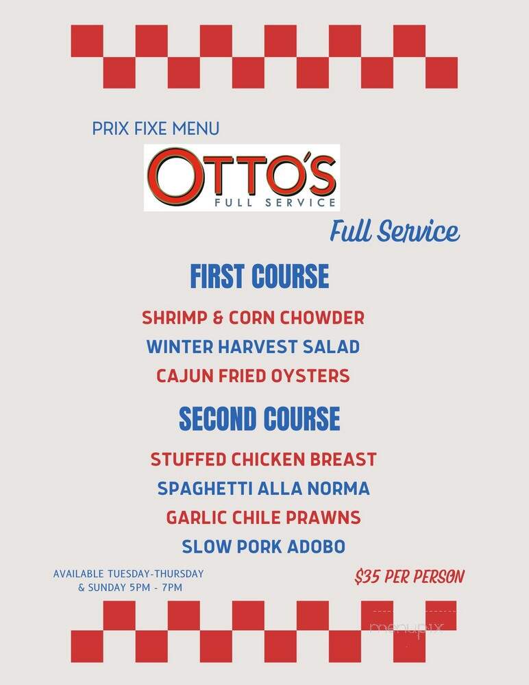 Otto's Full Service - Piermont, NY menu_pic