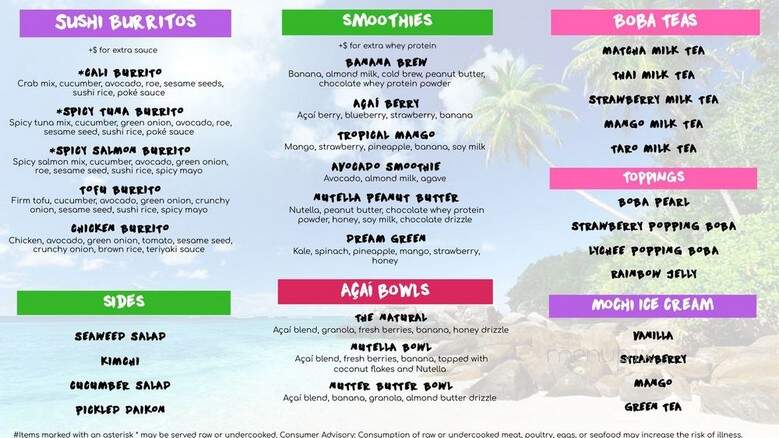Miguel's Poke Island - Yellow Springs, OH menu_pic