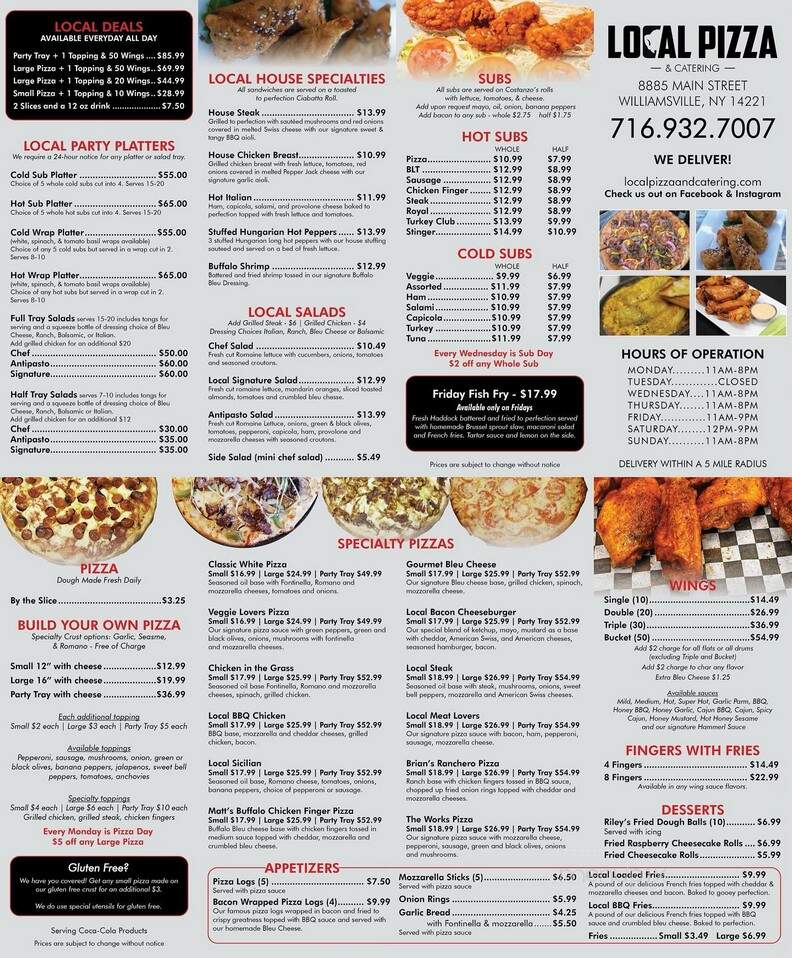 Local Pizza and Catering - Wiliamsville, NY