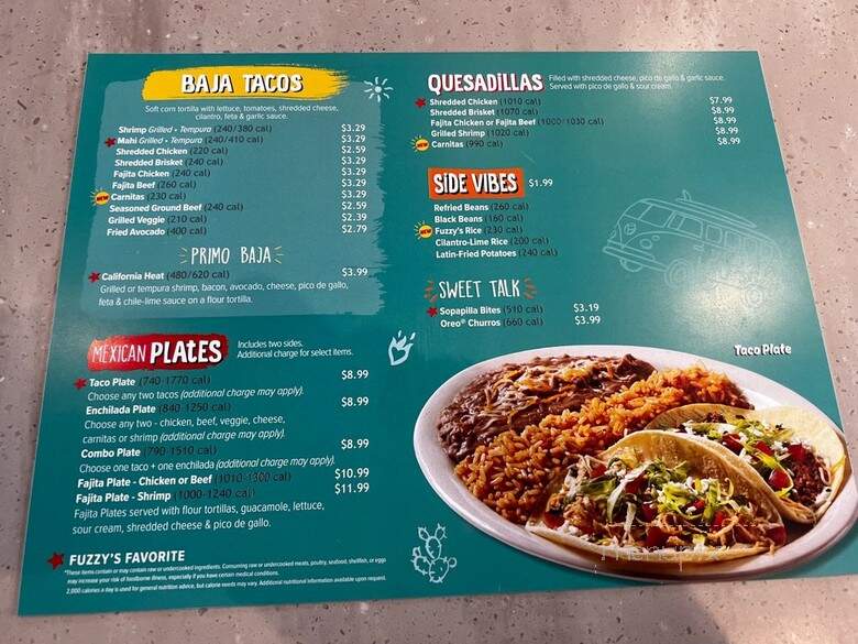 Fuzzy's Taco Shop - Leesburg, GA menu_pic