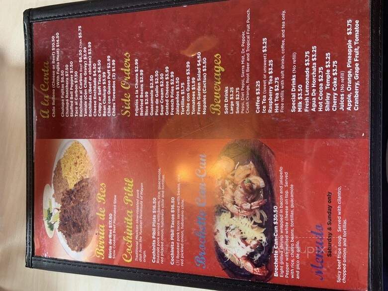 Barcenas Mexican Kitchen - League City, TX menu_pic